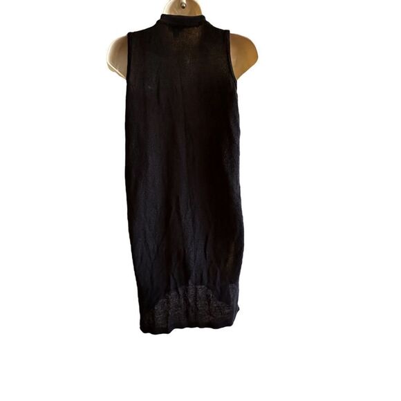 J.Jill ~ Linen Blend ~ Black open front long sleeveless cardigan ~ size XS - Picture 2 of 12